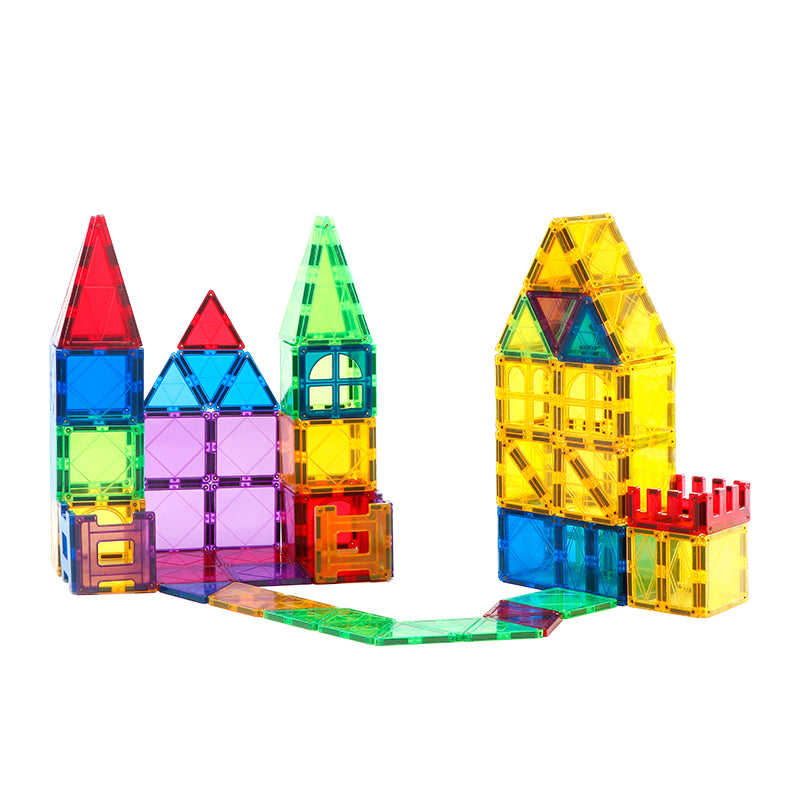 120Pcs Magnet Tiles Magnetic 3D Building Blocks Set Educational Construction Toy