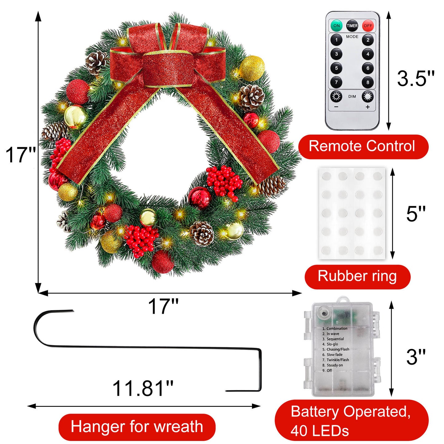 Christmas Wreath with LED light