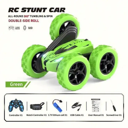 Remote Control 360 Degree Rotation RC Stunt Car Double Sided Flip 2.4Ghz Kids