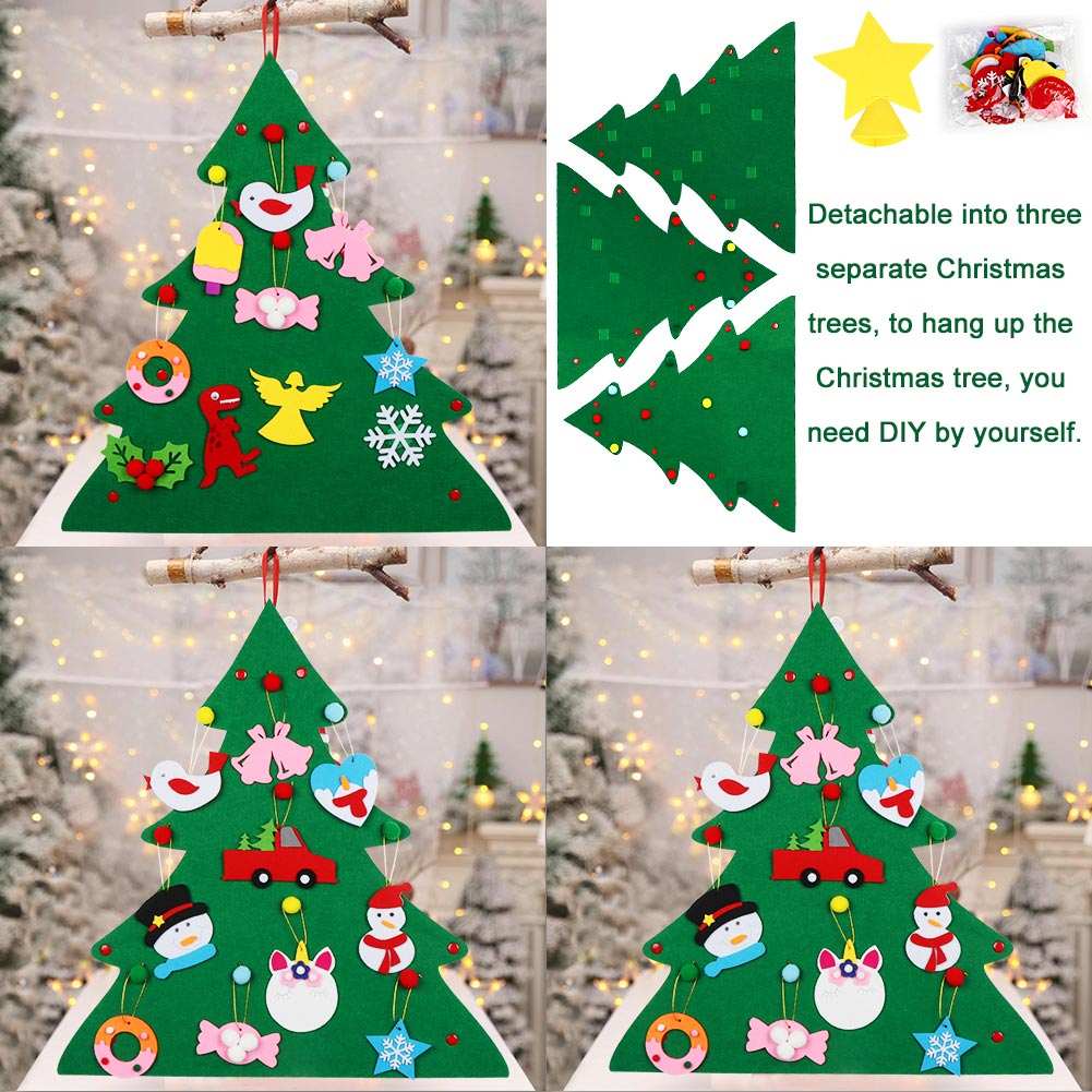 DIY Felt Christmas Tree Set for Kids 3.28ft with 30pcs Ornaments