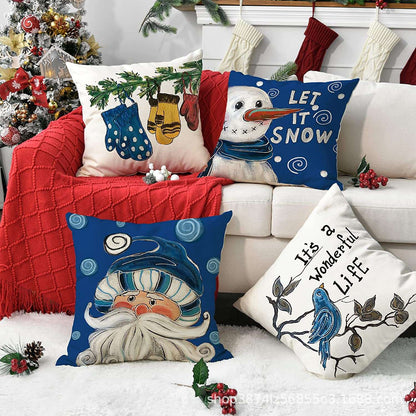 4 set of  18x18" Christmas Cushion Cover Printed Decorative Throw Pillow Case