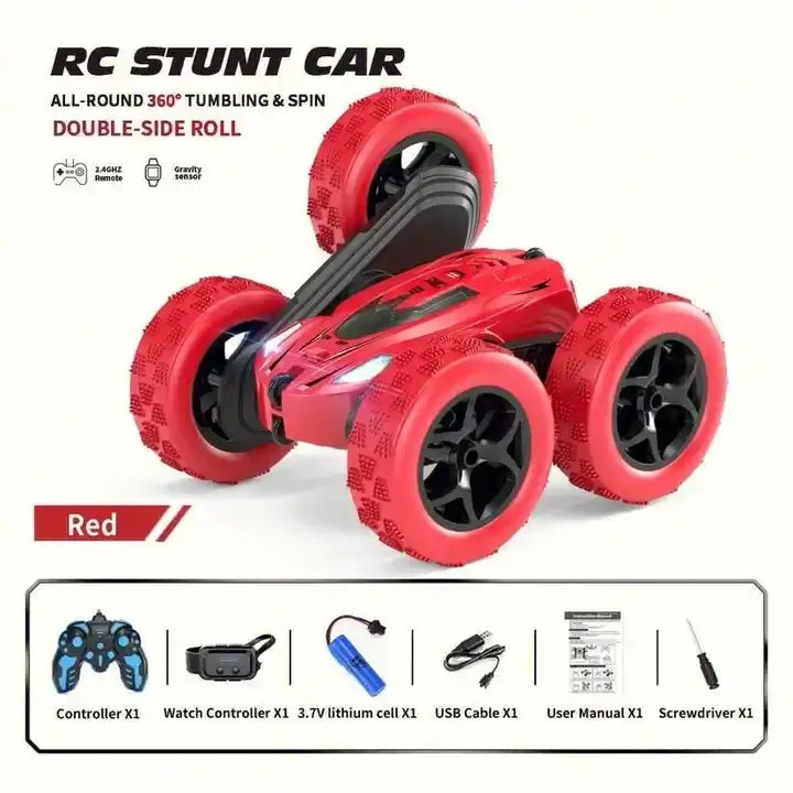 Remote Control 360 Degree Rotation RC Stunt Car Double Sided Flip 2.4Ghz Kids