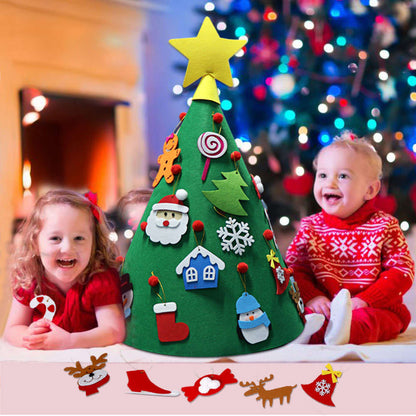 3D Felt Christmas Tree for Kids. Toddlers with 17pcs detachable ornaments