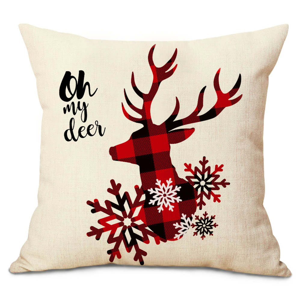 4pcs Christmas Throw Pillow Cover Xmas Tree Pillowcase  Cushion Case Decor