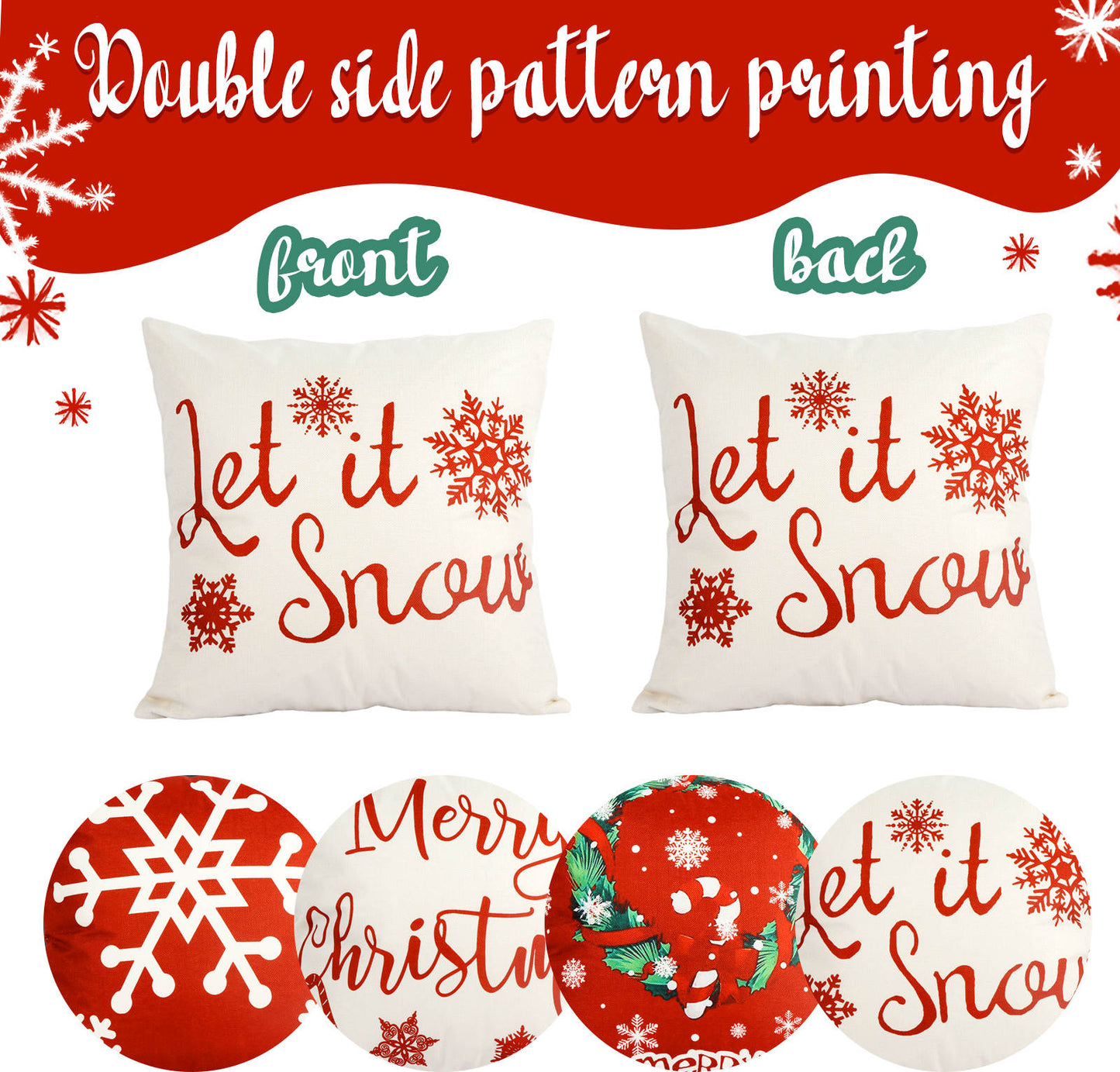 4 pieces, Christmas Throw Pillow Cover set of 4 -  18X18