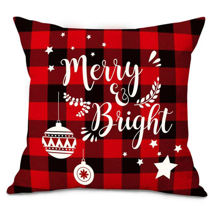 4pcs Christmas Throw Pillow Cover Xmas Tree Pillowcase  Cushion Case Decor