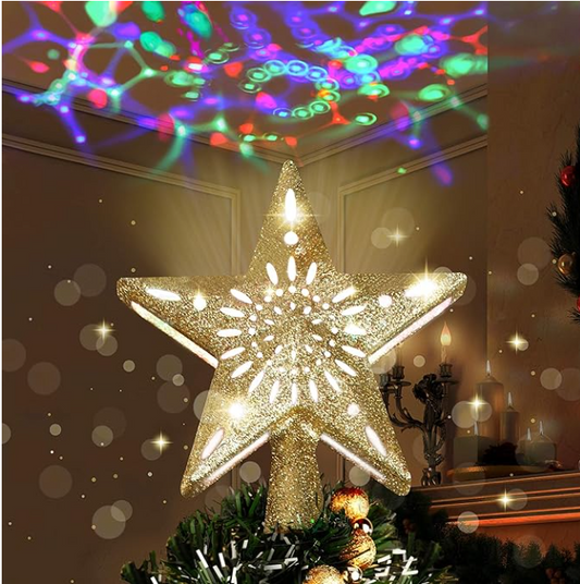 Christmas Tree Topper LED projector with Neon Lights