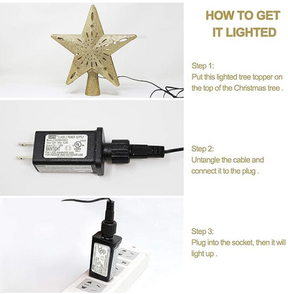 Christmas Tree Topper LED projector with Neon Lights