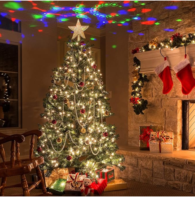 Christmas Tree Topper LED projector with Neon Lights