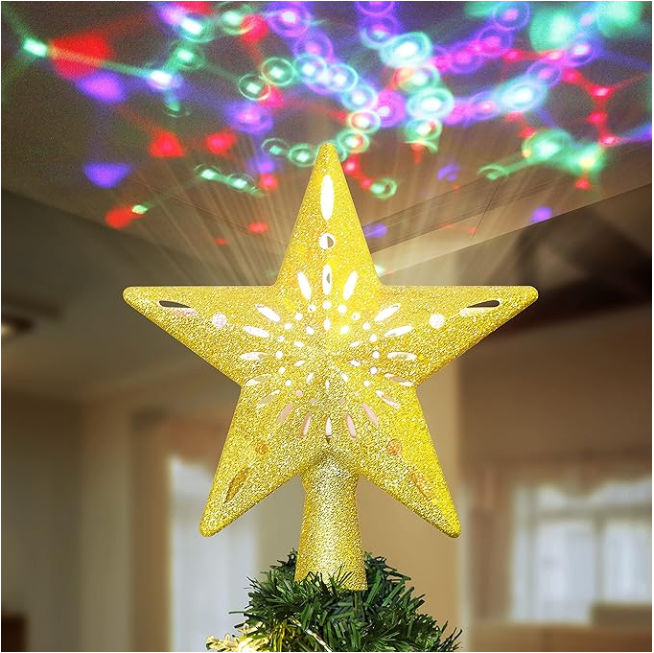 Christmas Tree Topper LED projector with Neon Lights