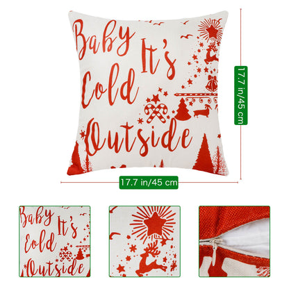 Christmas Pillow Covers 18 X 18 Inch Set of 4  Throw Pillow Covers