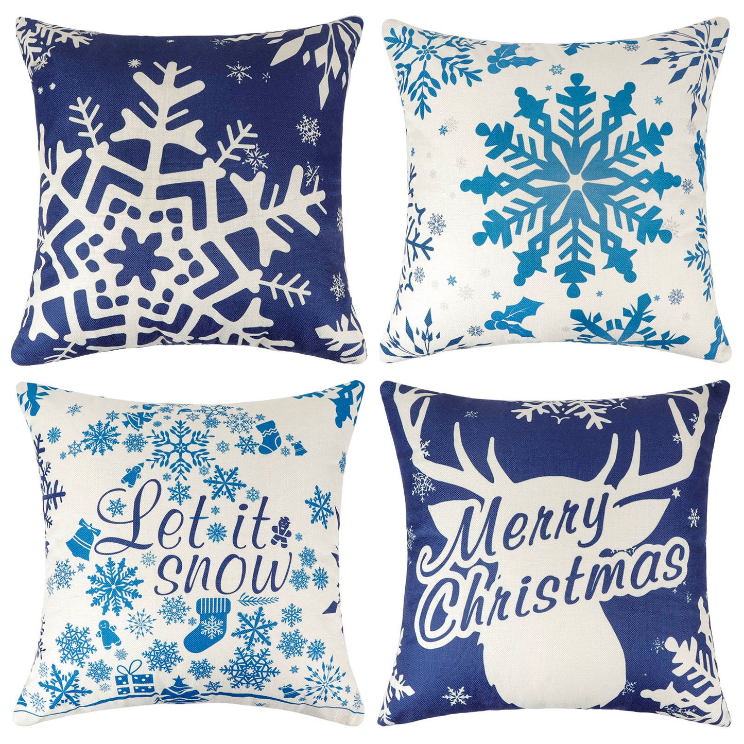 4 Pack Christmas Throw Pillow Covers Christmas Decorations 18 x18