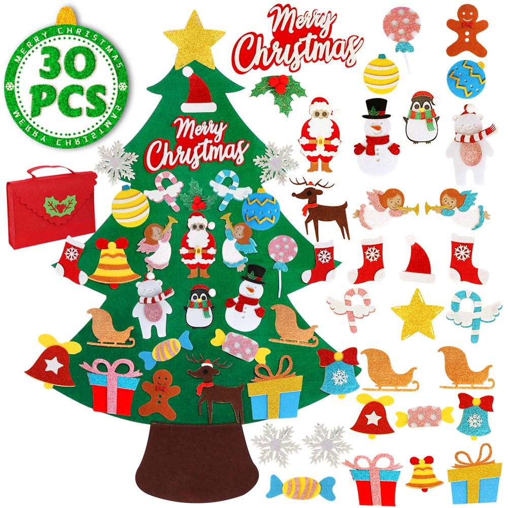 DIY Felt Christmas Tree Set for Kids 3.28ft with 30pcs Ornaments