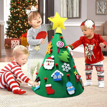 3D Felt Christmas Tree for Kids. Toddlers with 17pcs detachable ornaments