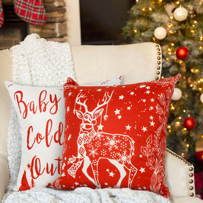 Christmas Pillow Covers 18 X 18 Inch Set of 4  Throw Pillow Covers