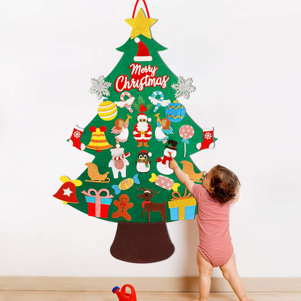 DIY Felt Christmas Tree Set for Kids 3.28ft with 30pcs Ornaments