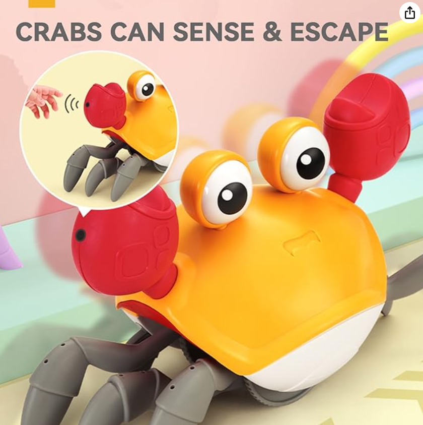 Sensing Crawling Crab Tummy Time Baby Toy Interactive Dancing Toy with Kids Gift