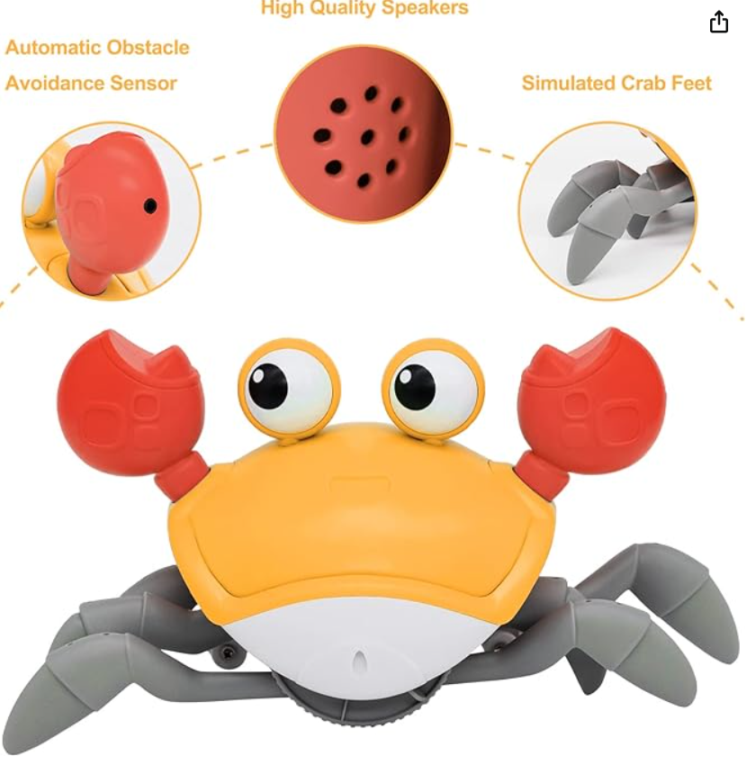 Sensing Crawling Crab Tummy Time Baby Toy Interactive Dancing Toy with Kids Gift