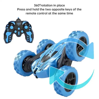 Remote Control 360 Degree Rotation RC Stunt Car Double Sided Flip 2.4Ghz Kids