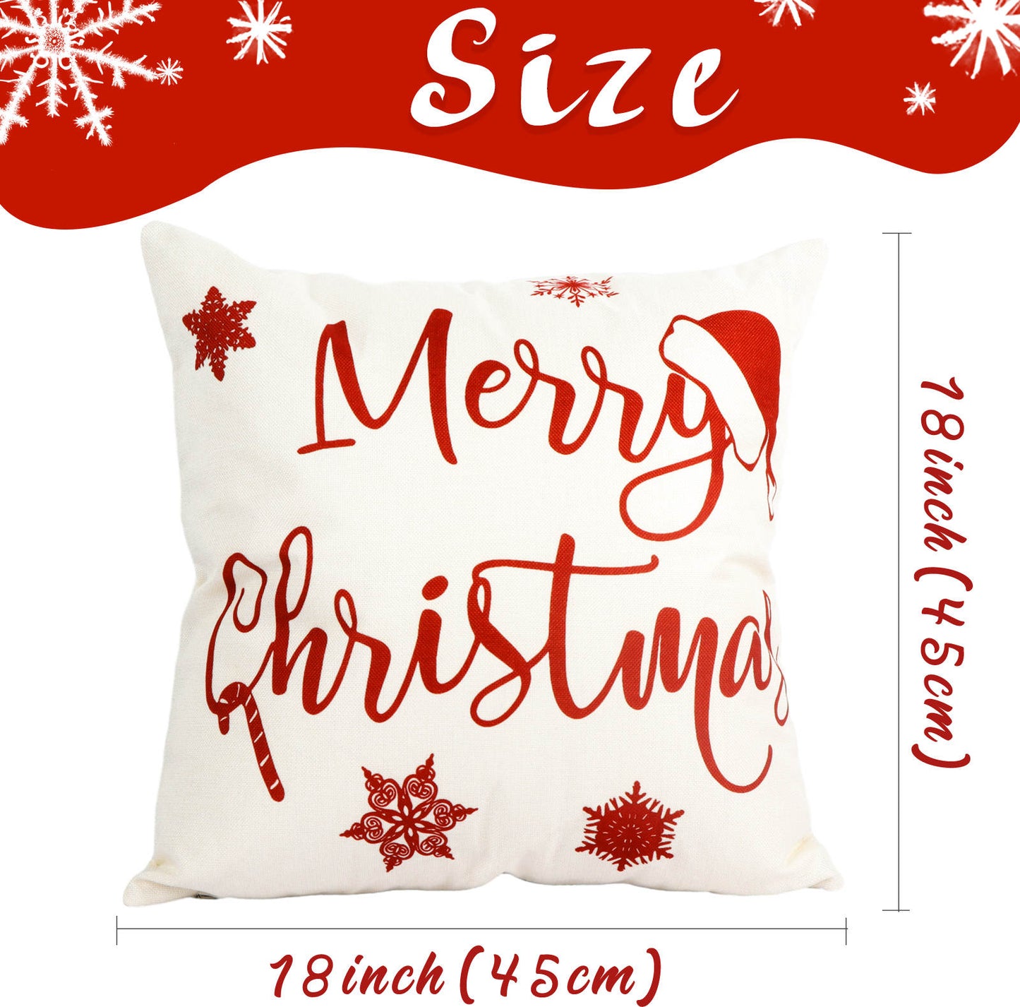 4 pieces, Christmas Throw Pillow Cover set of 4 -  18X18