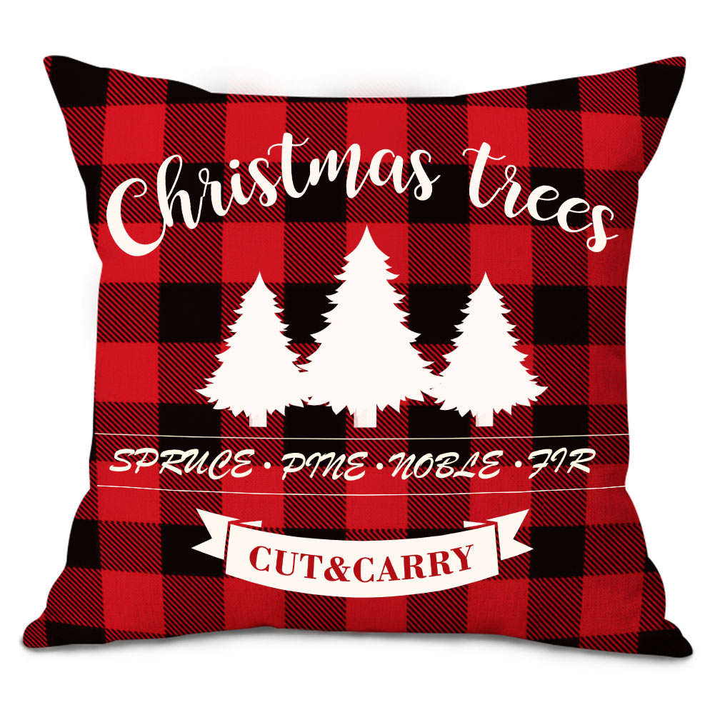 4pcs Christmas Throw Pillow Cover Xmas Tree Pillowcase  Cushion Case Decor