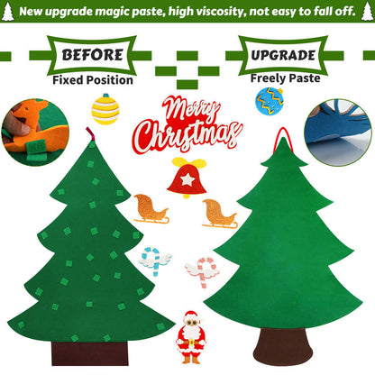 DIY Felt Christmas Tree Set for Kids 3.28ft with 30pcs Ornaments