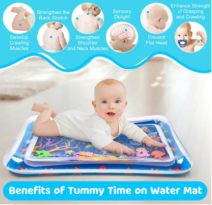 Tummy Time Baby Inflatable Play Water  Mat - Slapped Pad For 3-9 Months